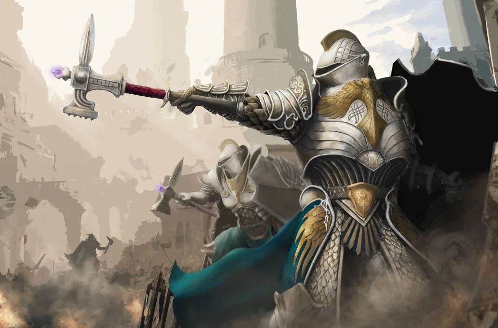 Paladin in goldener Rüstung